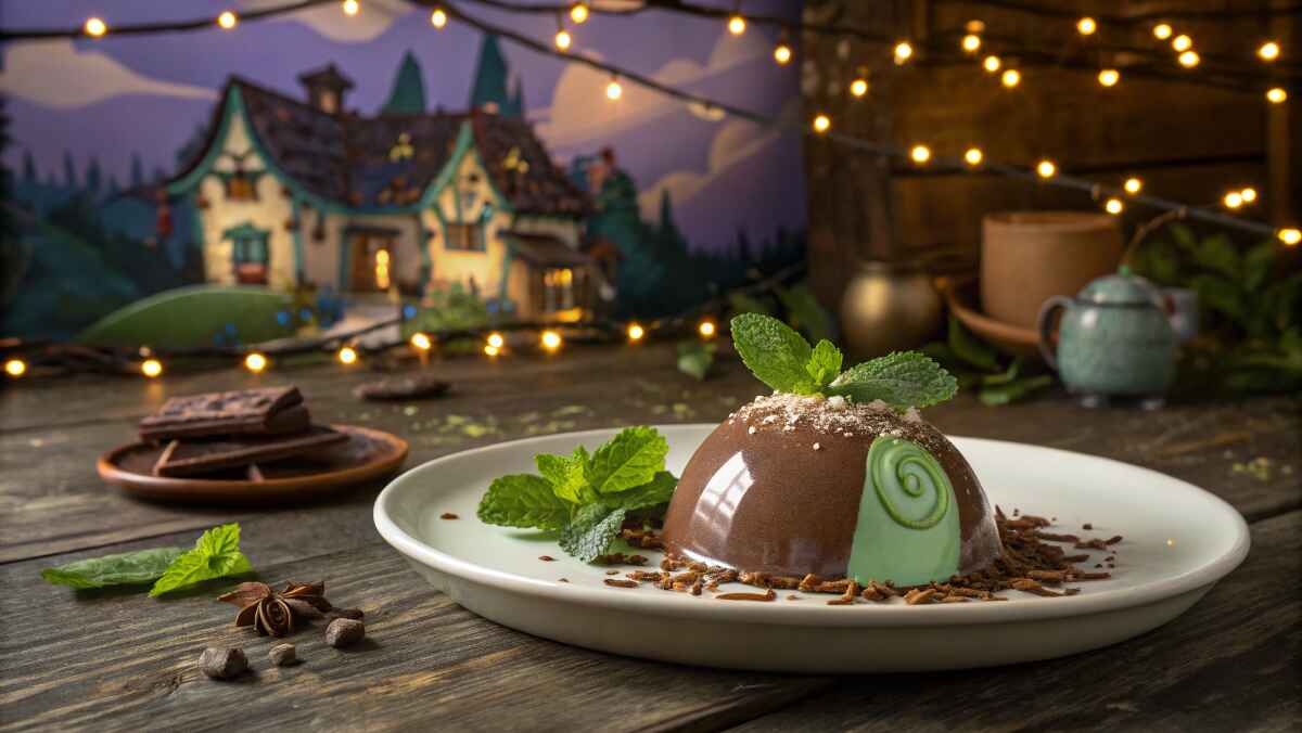 A Beautifully Plated Mint Chocolate Dessert In A C