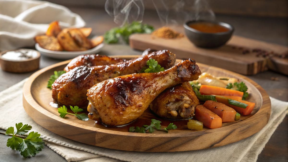 A Plate Of Perfectly Cooked Golden Brown Chicken